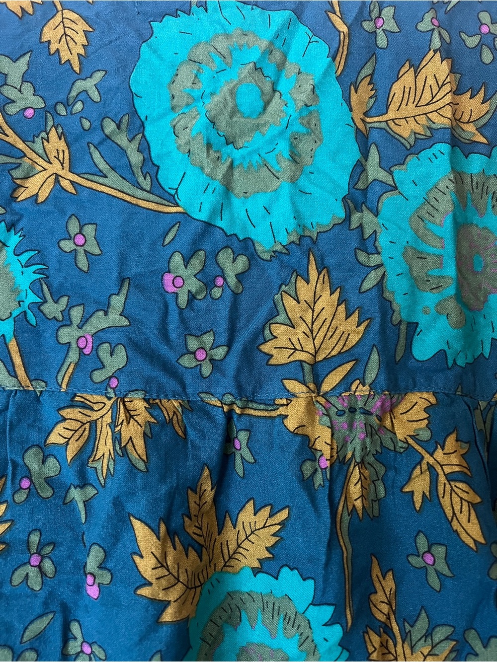 NATURAL LIFE Teal and Green Floral Boho Tunic - Picture 5 of 8